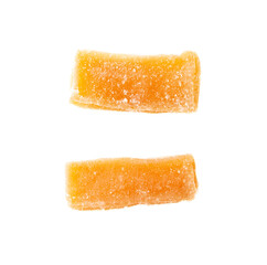 Dried papaya isolated on white background.