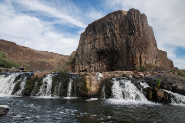 Clear creek running across rocks
