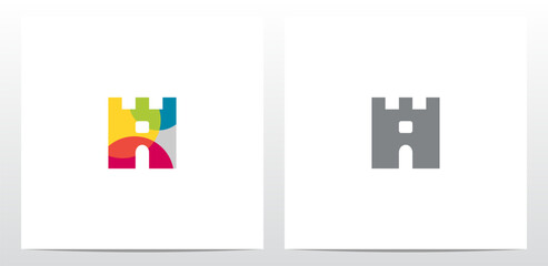 Castle Fortress Letter Logo Design A