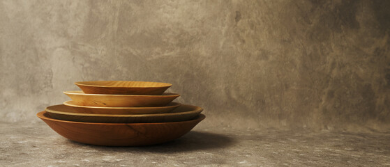 木製の食器　木皿　無垢　円形