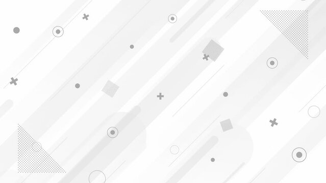 Seamless white background animation with geometric design. Can be used for vertical screens.