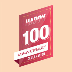 100th anniversary celebration vector pink 3d design  on brown background abstract illustration