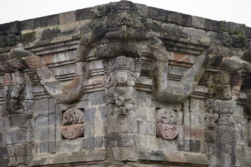 Carved stone of penataran temple (panataran temple), Blitar, East Java Indonesia