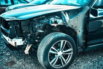 The car was broken in an car accident.