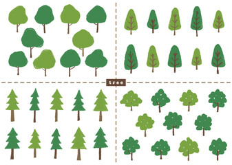 木　デザインパーツ　針葉樹　広葉樹