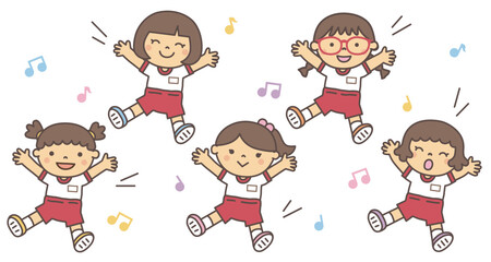 女の子　ダンス　ユニフォーム　踊る