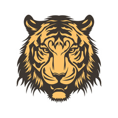 The Striking Tiger A Symbol of Ferocity and Grace, Mascot Logo Concept Vector Illustration Cartoon. Suitable For Logo, Wallpaper, Banner, Card, Book Illustration, T-Shirt, Sticker, Cover, etc