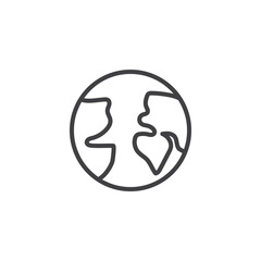 Planet Earth line icon