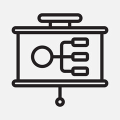 Flowchart presentation icon in line style, use for website mobile app presentation