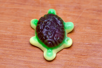 Colorful Fruity Gummy Candy. Jelly candies in the form of turtles