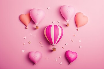 Valentine's day/ Mother's Day/ Women's Day card with a balloon-shaped heart