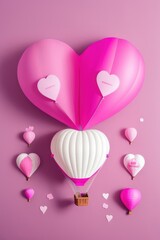 Valentine's day/ Mother's Day/ Women's Day card with a balloon-shaped heart