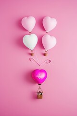 Valentine's day/ Mother's Day/ Women's Day card with a balloon-shaped heart