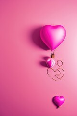 Valentine's day/ Mother's Day/ Women's Day card with a balloon-shaped heart