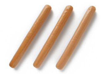 Long sausages for hot dog isolated on white background