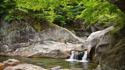 Beautiful summer valley scenery in Korea