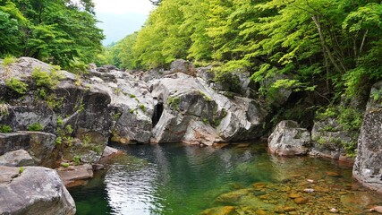 Beautiful summer valley scenery in Korea