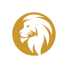 Lion head logo images illustration
