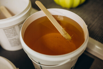 hot wax in white bowl for Hair removal.