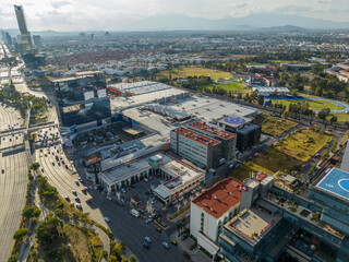Beautiful aerial view of the city of Puebla in Mexico.