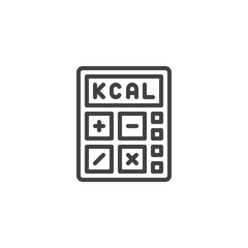 calculator kcal icon, outline style clip art preview