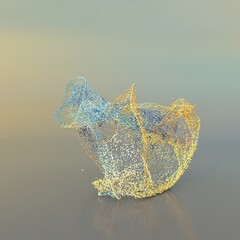 colored background with particles, on the background of the ball