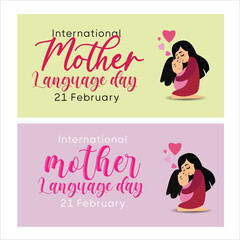 21 February mother language day set template banner for business, website, banner