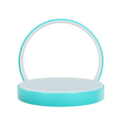 Blue aqua podium 3D Icon