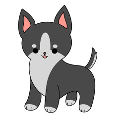 Dog valentine color illustration.