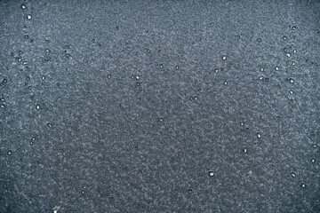 Ice-covered surface. Hoarfrost copy space background. Ice window backdrop.