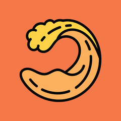 Vector illustration surfing theme badge design. For t-shirt prints  posters  stickers and other uses.