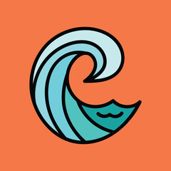 Vector illustration surfing theme badge design. For t-shirt prints  posters  stickers and other uses.