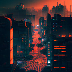 City street in night