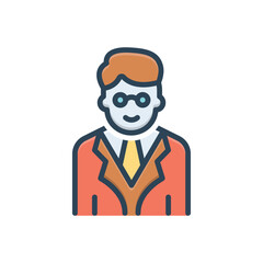 Color illustration icon for professional