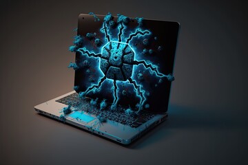 cyber security laptop virus danger (AI generated)