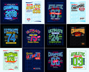 Collection of sports vector illustration, typography design, t Shirt print - 571493123