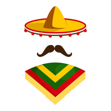 vector Mexican sombrero with a mustache