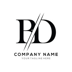 BD letter logo design template elements. BD letter vector logo.