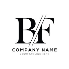 BF letter logo design template elements. BF letter vector logo.