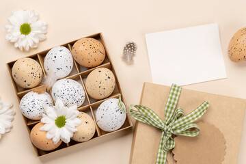 Easter eggs and flowers