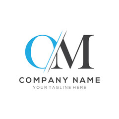 OM letter logo design template elements. OM letter vector logo.