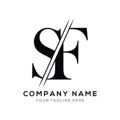 SF letter logo design template elements. SF letter vector logo.