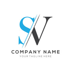 SV letter logo design template elements. SV letter vector logo.