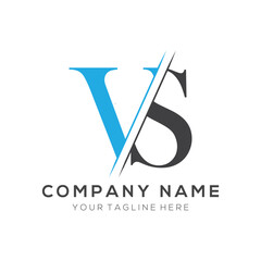 VS letter logo design template elements. VS letter vector logo.