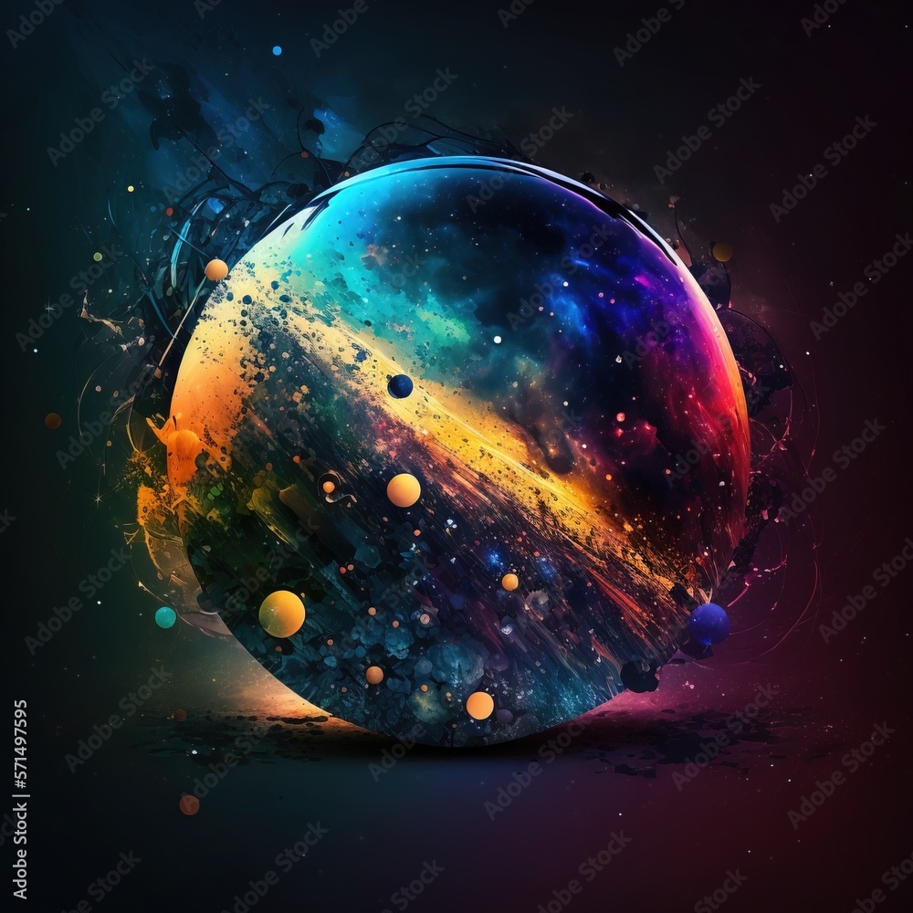 Wall mural the whole universe is conceptualised in a bubble. generative ai