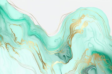 A dynamic background in pastel green and gold. Generative ai composite.