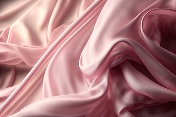 Obraz premium Silky pink chiffon with gentle folds. Generative ai composite.