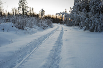 Winter landscape in the mountains, snowy winter landscapes, frosty mornings