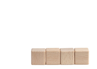 square wooden blocks on white background
