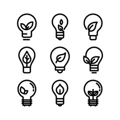 Showcase the beauty and elegance of your design with this stunning Black and White eco bulb Icon. Perfect for graphic designs, logos, mobile apps, posters, and more. 
